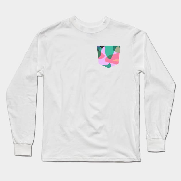 Pocket - ABSTRACT CAMOUFLAGE PINK GREEN Long Sleeve T-Shirt by ninoladesign